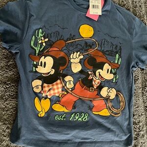 Disney Blue Vintage Cartoon Short Sleeve Tee